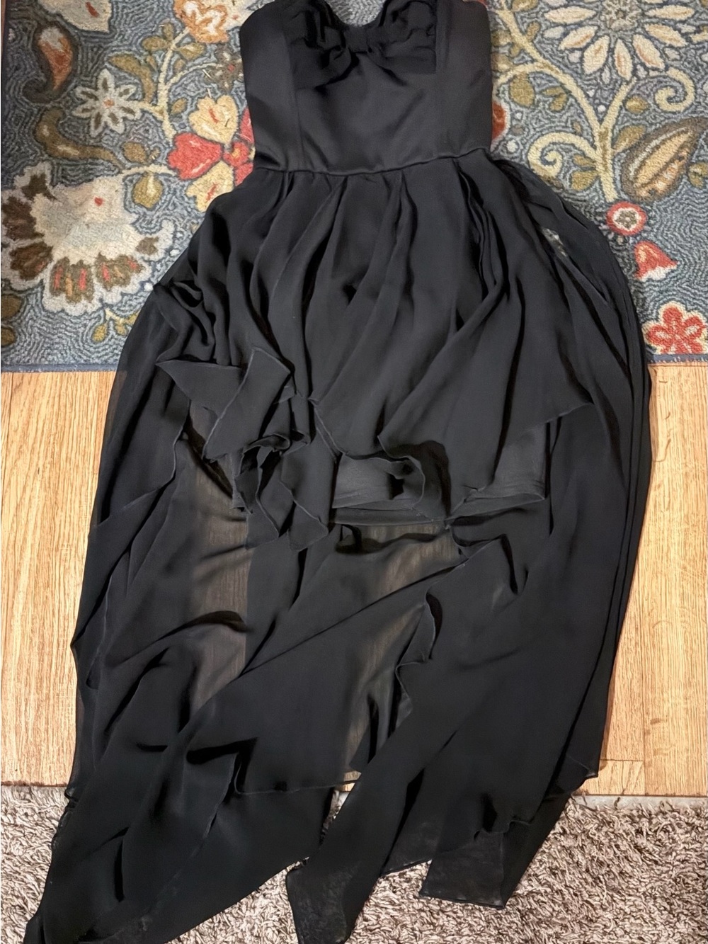 Sans Souci Black High-Low Chiffon Skirt